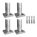 Glass Railing Clamp,4 Pack 316 Stainless Steel 1450g Heavy Duty Square Pool Fence Glass Railing Post Spigot Clamp Floor Mount Rail for Home Garden Stairs Balustrade Balcony