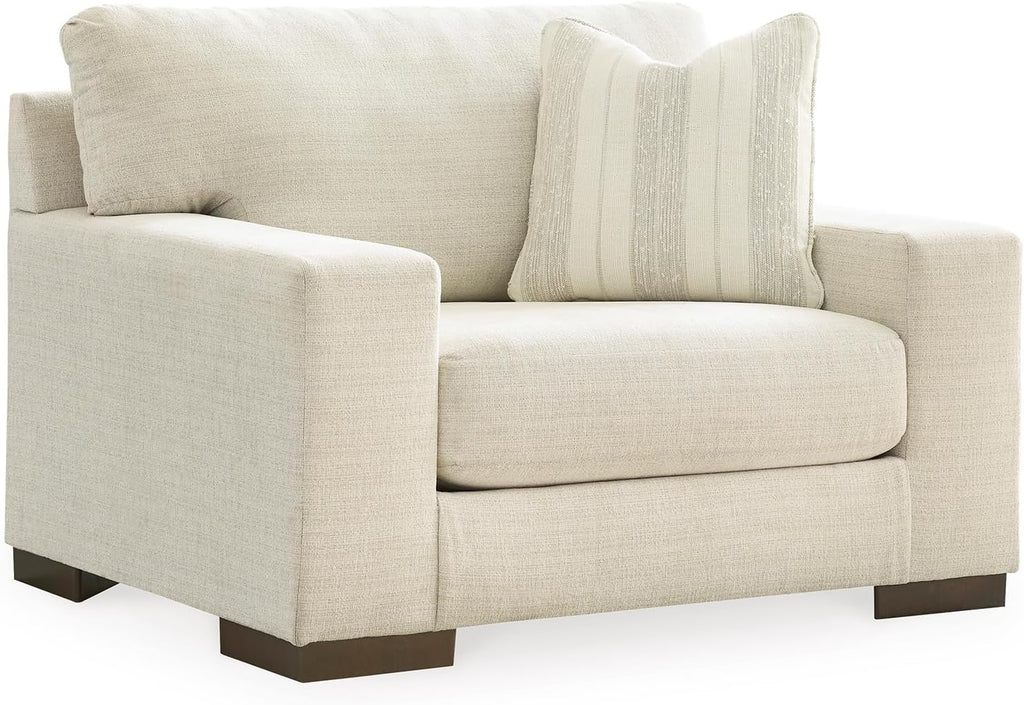 Signature Design by Ashley Maggie Contemporary Upholstered Chair and a Half, Beige