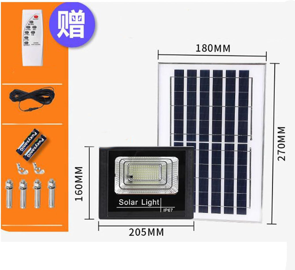 Solar Projection Light 300W LED Spotlight Outdoor Waterproof Reflector With Remote Control for Garage, Terrace, Courtyard, Garden