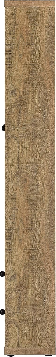Coaster Home Furnishings - Hawthorne - 4-Shelf Wood Accent Cabinet with Glass Doors - Glass and Wood, Drawers - Farmhouse Style - Living Room, Entryway & Home Kitchen - Mango - 953479