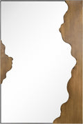 Empire Art Direct Antique Gold Edge Tear Rectangular Wall Mirror Featuring a Brushed Antique Iron Frame with Unique Edge Tear Design Accent, Ready to Hang, Living Room, Bedroom & Office
