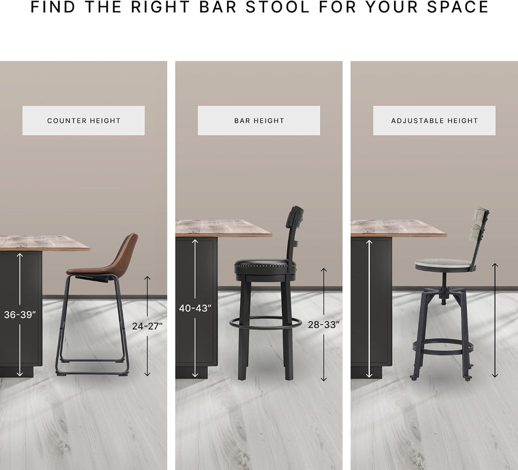 Signature Design by Ashley Langwest Transitional Diamond Patterned Counter Height Dining Table and 4 Upholstered Bar Stools, Set of 5, Dark Brown & Beige