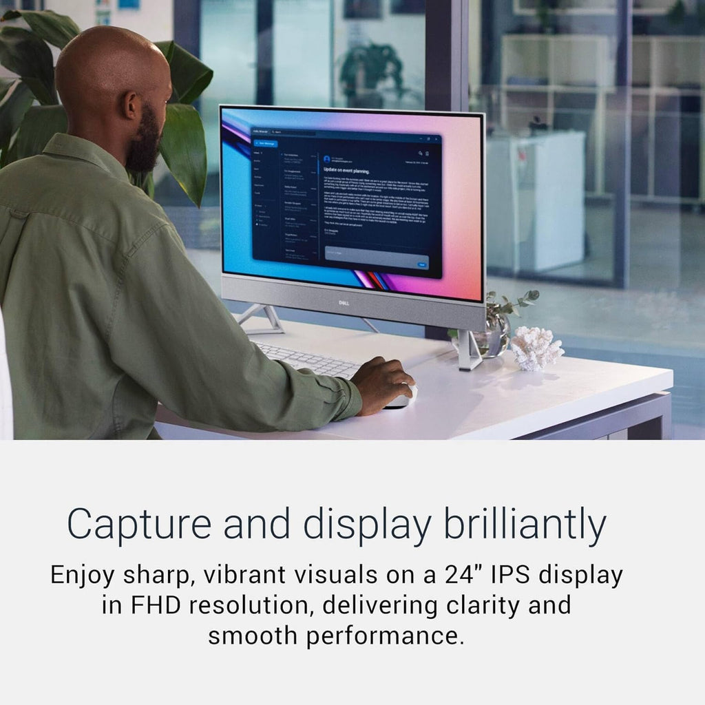 Dell 24 All-in-One Desktop, Intel Ultra 7 355, 64GB DDR5, 1TB SSD, Copilot+ PC, 23.8' FHD(1920x1080) Touchscreen, Pen Support, Wi-Fi 7, Win 11 Home, BT 6, KB and Mouse