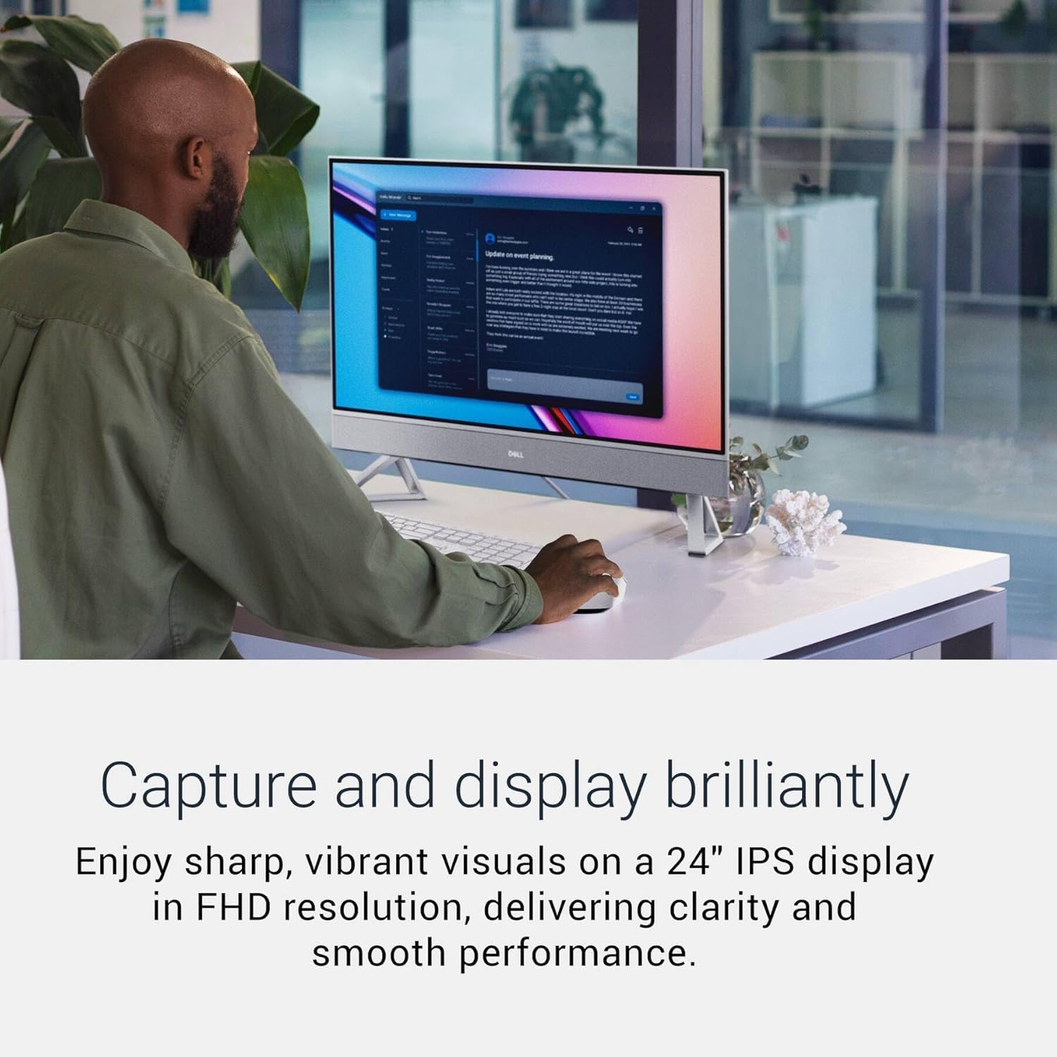 Dell 24 All-in-One Desktop, Intel Ultra 7 355, 64GB DDR5, 1TB SSD, Copilot+ PC, 23.8' FHD(1920x1080) Touchscreen, Pen Support, Wi-Fi 7, Win 11 Home, BT 6, KB and Mouse