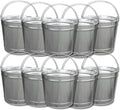 5 Quart (1.25 Gallons) Industrial Galvanized Metal Steel Pail Bucket with Handle, 7.25' Diameter | Great to use for Ice Buckets, Livestock, Gardening - 10 Pack