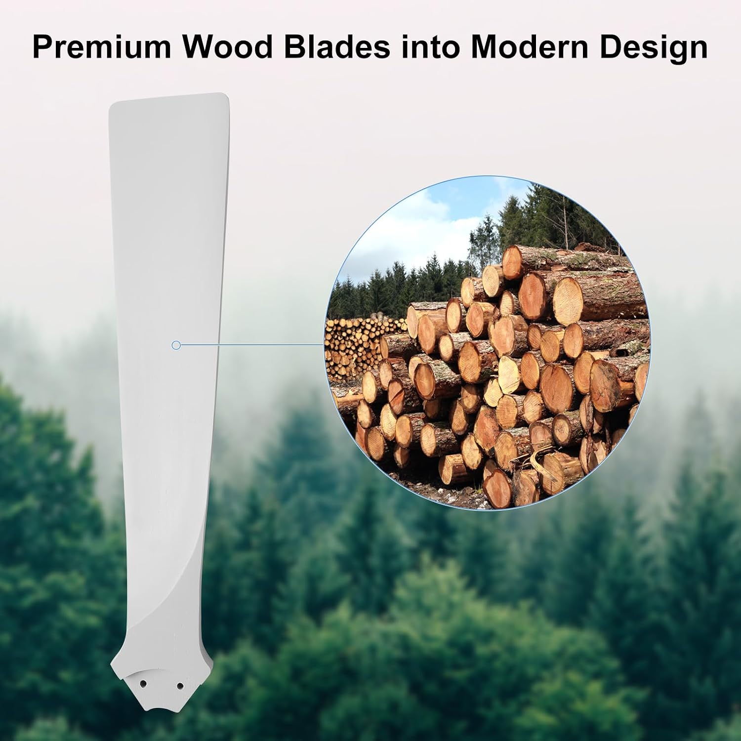 ELEHINSER 52 Inch Flush Mount Ceiling Fan with Lights, Low Profile Modern Ceiling Fan with Remote, Quiet DC Motor, 6-Speed, 3CCT,Timer, 5 Solid Wood Blades, White