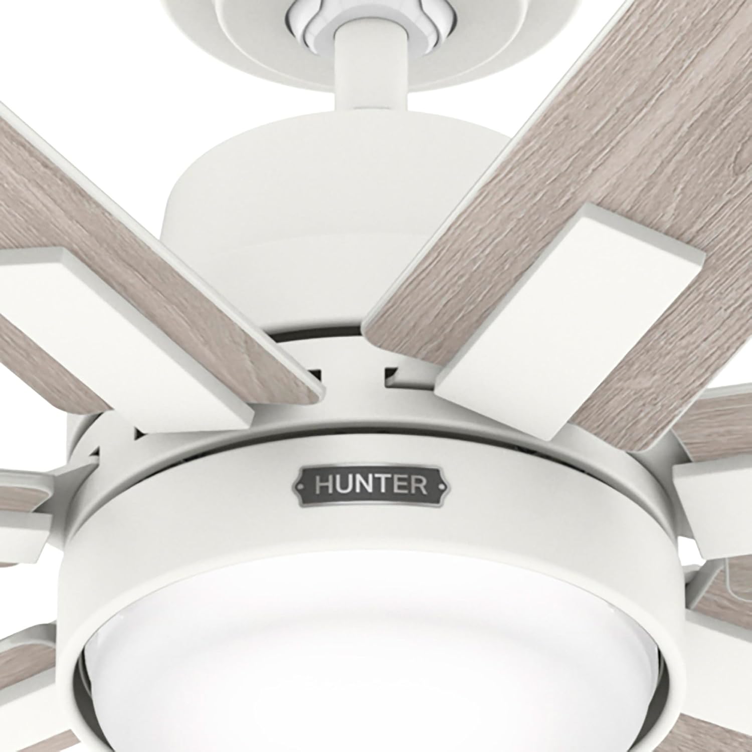 Hunter Fan 60 inch Indoor Ceiling Fan with Light and Remote, White Ceiling Fan for Bedroom, Living Room, Office, Kitchen, 6 Blades (Renewed)