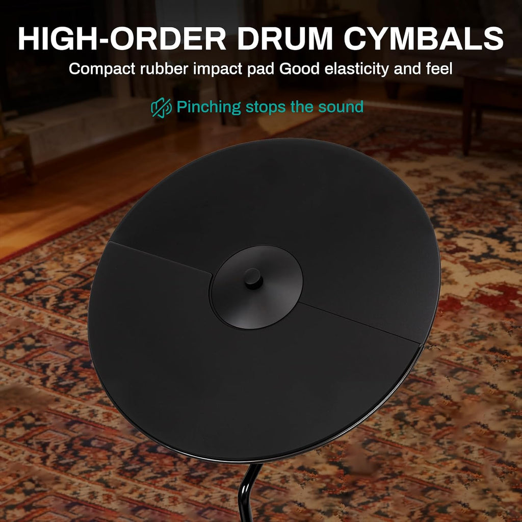 AODSK Electric Drum Set with Quiet Mesh Pads,Electronic Drum for Beginner,USB MIDI,Throne,Headphones,Sticks, Included 40 Kits and 450 Sounds