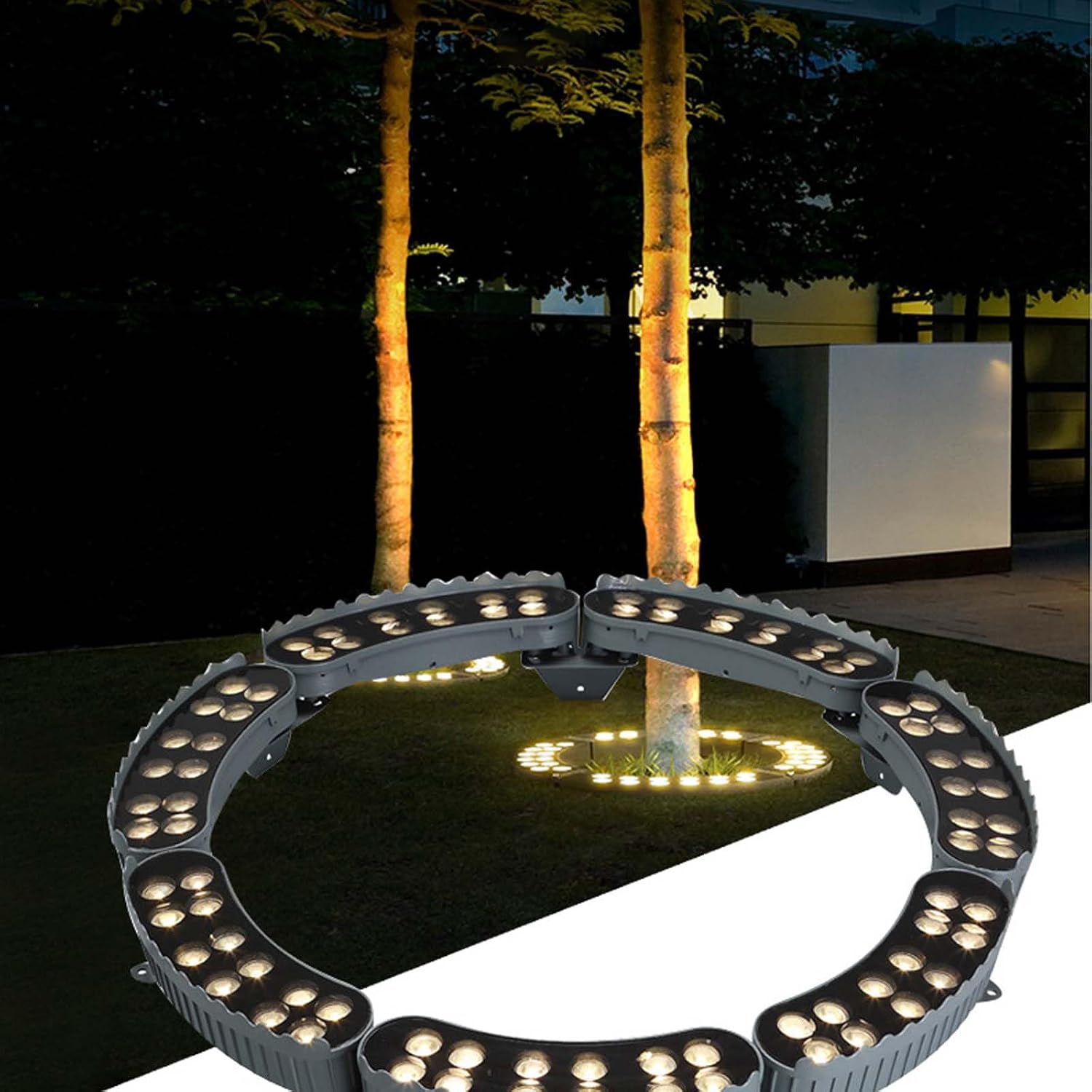 Solar Landscape Spotlights for Big Tree Lighting, Solar Spot Outdoor Landscape, Outdoor Landscape Waterproof Hoop Spotlight for Large Tree, Yard, Landscape, Garden, Party