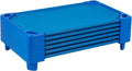 ECR4Kids Streamline Cot, Ready-to-Assemble, Toddler Size, Classroom Furniture, Blue, 6-Pack