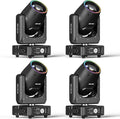 4 Pack Mini 230W Moving Head Stage Light with Aperture LED Stage Spotlight with 14 Gobos 14 Colors 18 Channels and Sound Activated Remote DMX Control RGBW DJ Light for Wedding Disco Party Live Show