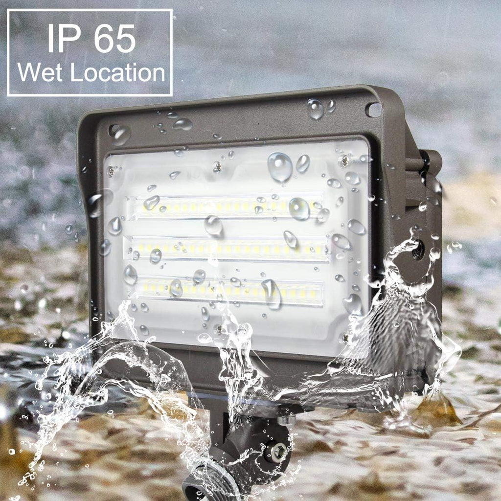 kadision LED Flood Light Outdoor with Dusk to Dawn Photocell, 50W 6500LM IP65 Waterproof Adjustable Knuckle Mount LED Flood Lights 5000K 100-277V ETL Listed (Pack of 3)
