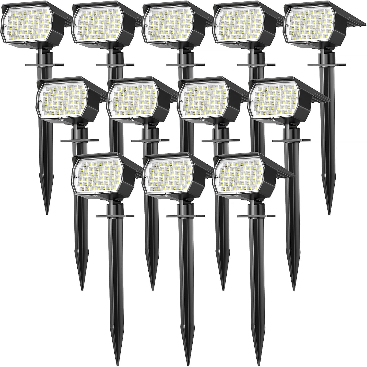 24 Pack Outdoor Solar Lights for Yard Garden, Include 12 Pack Solar Spotlights Outdoor Waterproof Warm White&12 Pack Solar Lights for Outside Cool White
