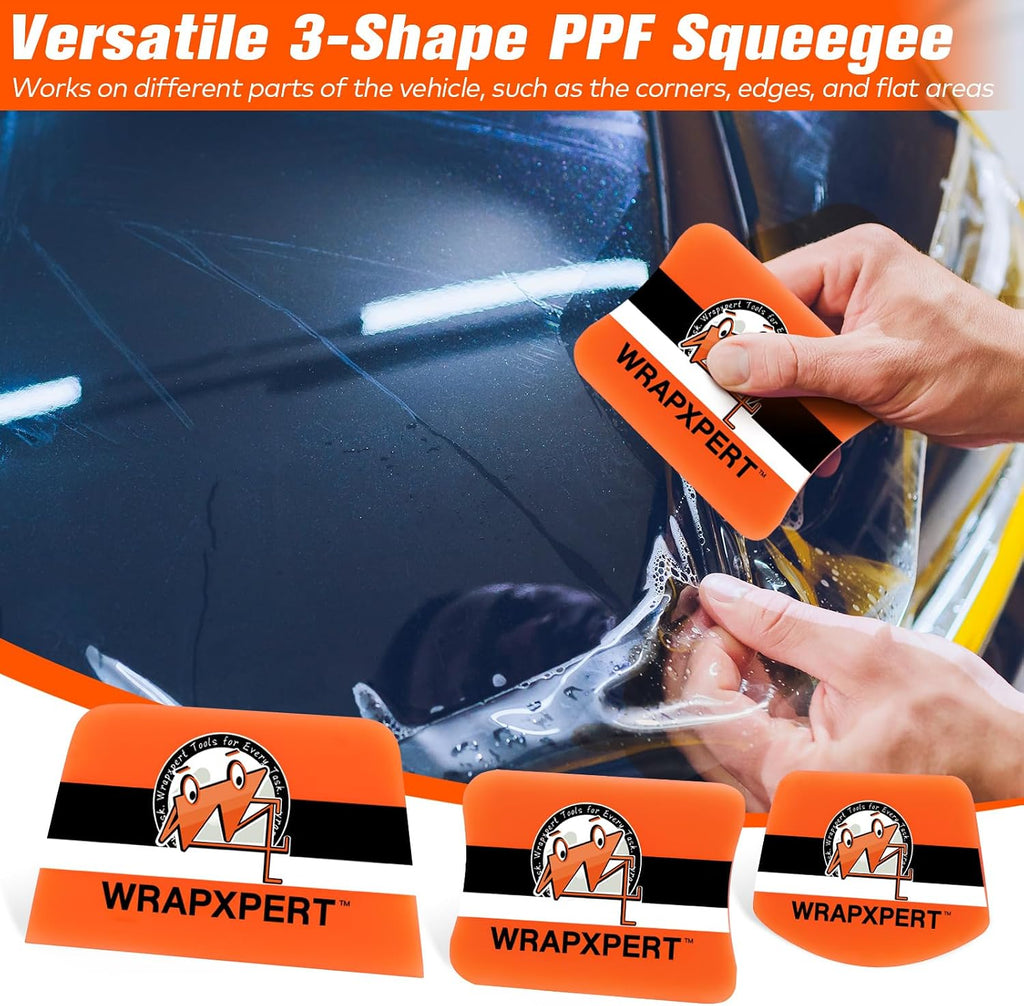 WRAPXPERT Window Tinting Tools for Windshield/Rear Glass Film Install and Clean Includes Bulldozer Squeegee, Window Scraper, Felt Squeegee, Small PPF, Utility Knife, Vinyl Wrap Cutter