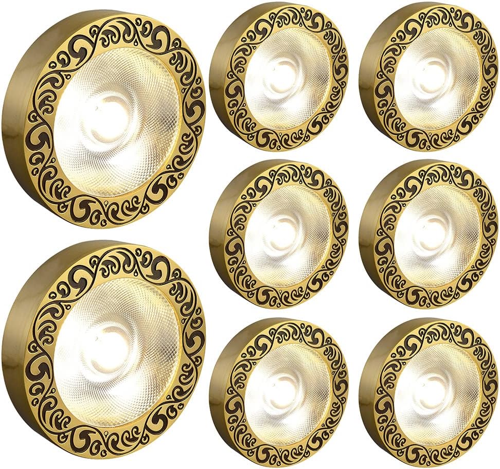 Set of 8 Adjustable Brushed Brass COB Ceiling Spotlights - Indoor Art Lighting with Anti-Glare Trim and 3000K-6000K Color Temperature Options(7w,White Light)