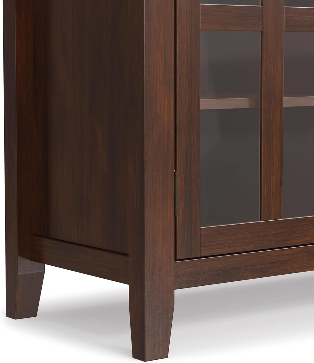 SIMPLIHOME Artisan TV Stand - 53 inch Wide Solid Wood Tall Media Console in Russet Brown, Contemporary Entertainment Center for Living Room for TVs up to 60 Inches with Drawers and Cable Management