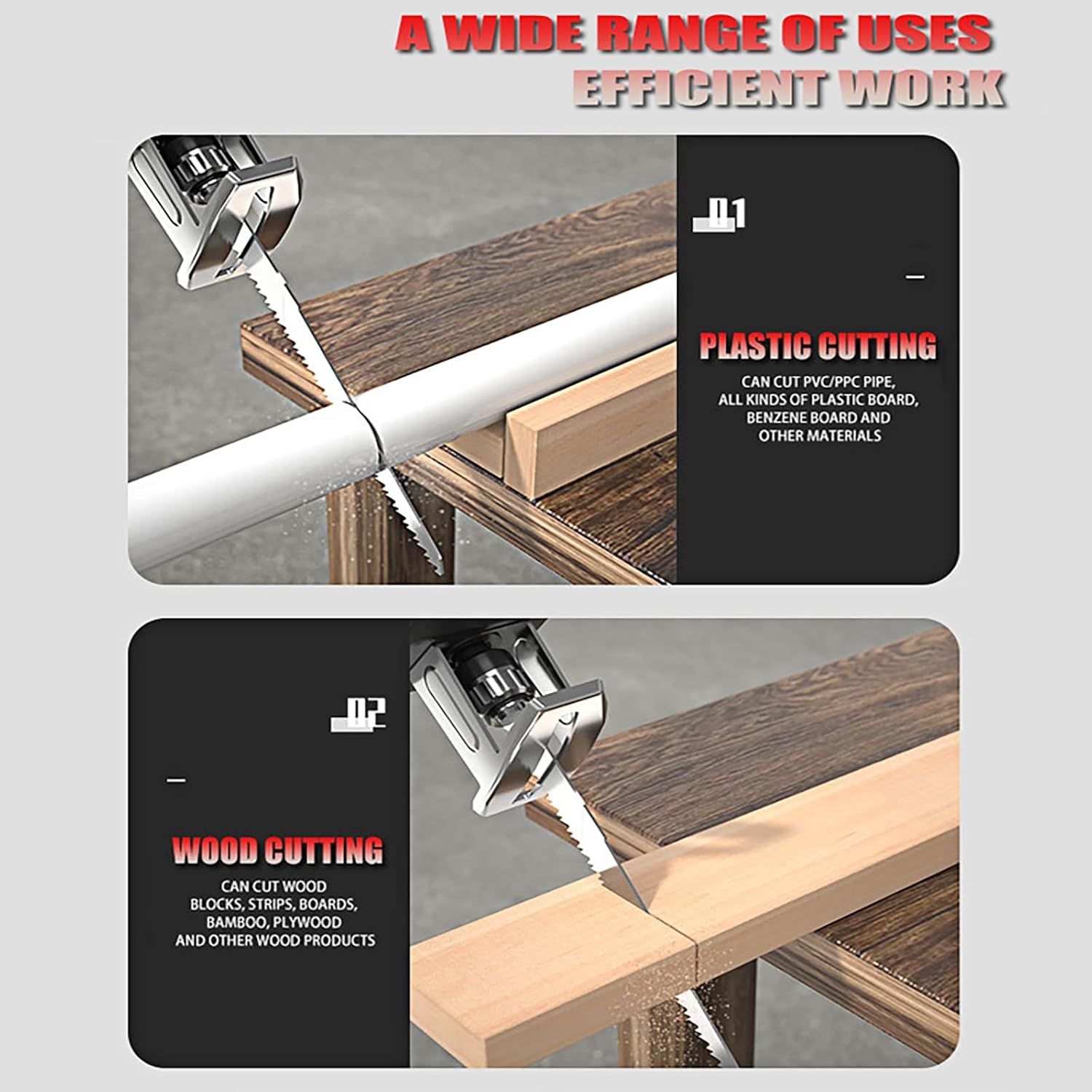 Cordless Reciprocating Saw 48v - Portable Electric Bone Saw, 4pcs Blades Included 2 Battery And Charger For Metal Wood Pvc Pipe Cutting Saw (One battery)