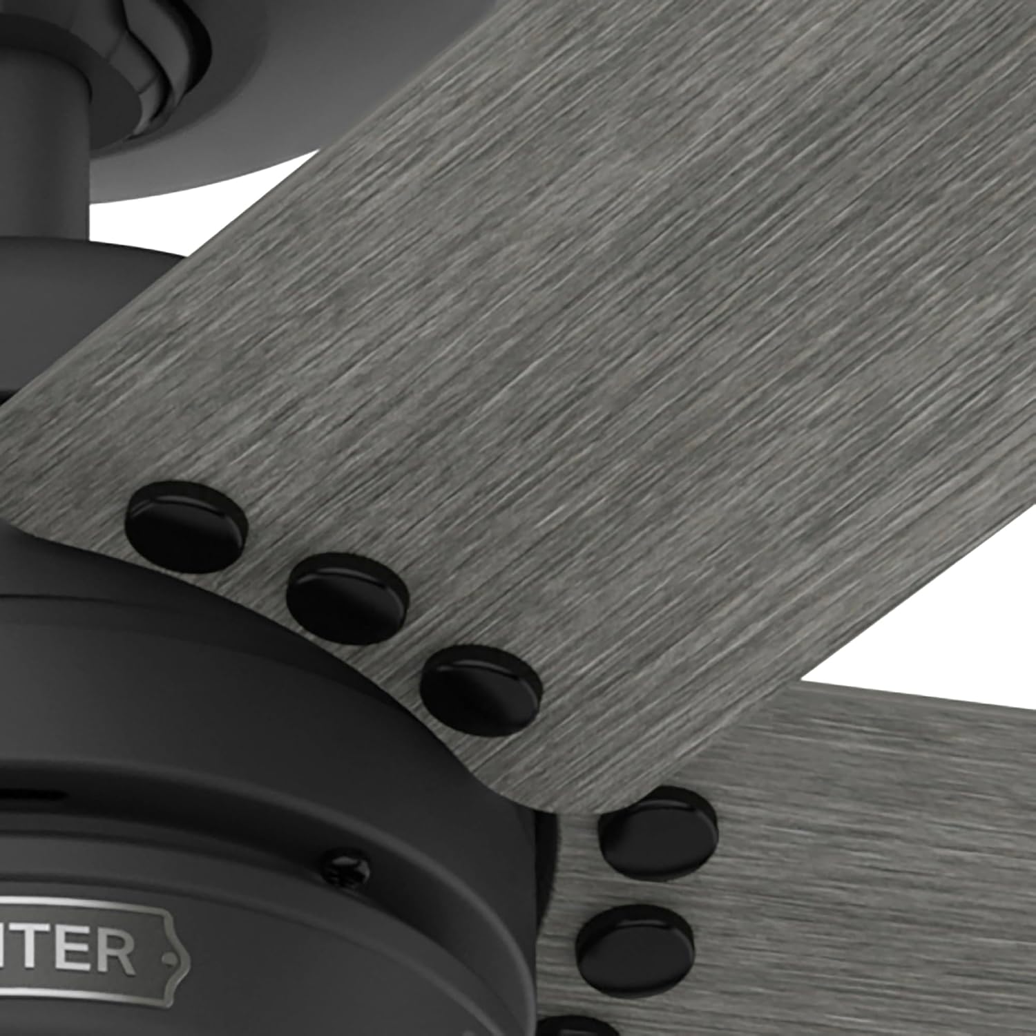 Hunter 52 inch Outdoor or Indoor Ceiling Fan No Light - Black Ceiling Fan without Light, For Patio, Porch, Garage, or Living Room, Standard Mount, 5 Blades, Wall Control - Burton 52247, Matte Black
