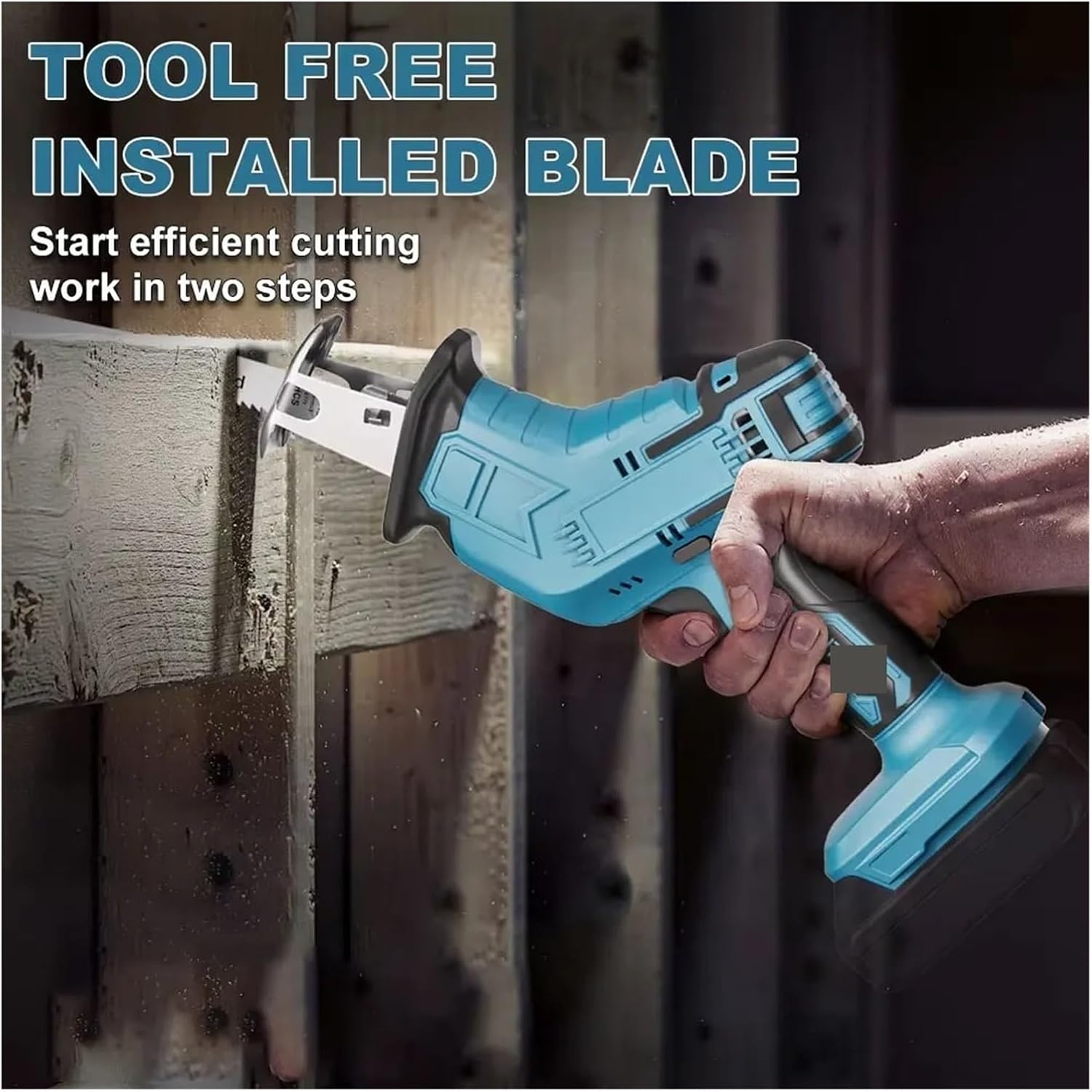 Cordless Circular Saw, Cordless Electric Reciprocating Saw Wood Metal Cutting Lithium Battery Saber Portable Power Tool (No Battery),for Woodworking, Stone