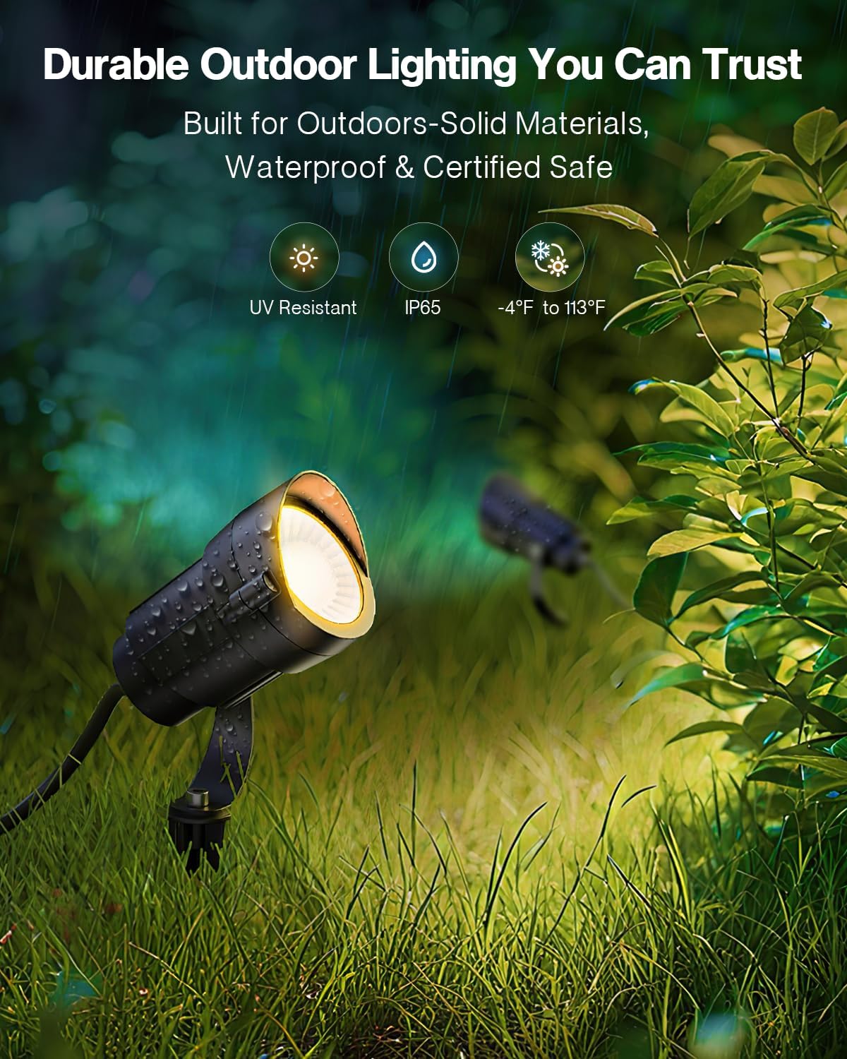 HIBOITEC Low Voltage Landscape Lighting 12W with Connectors 100W Transformer Photocell Sensor and Timer Spotlights Landscape Lights Kit IP65 Waterproof 2900K for House Yard Trees 8 Packs