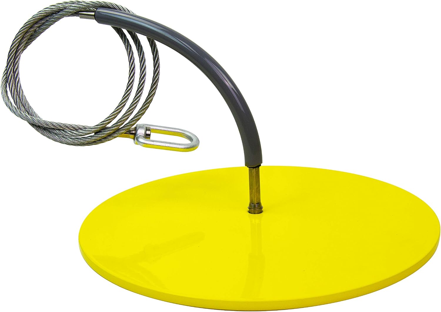 Frontline Fall Protection DT1206 Drop Thru Anchor 12' Round Plate with 6' Cable | OSHA & ANSI Compliant | Removable and Reusable Anchor Point | Over Head Applications