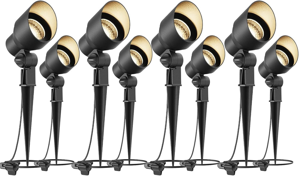 Malibu 20W Landscape Lighting Outdoor Landscape Spotlights Low Voltage 12V AC Warm White Lighting 145Lumen Waterproof for Driveway Yard Lawn Patio Walls Trees 8Pack 8301-9604