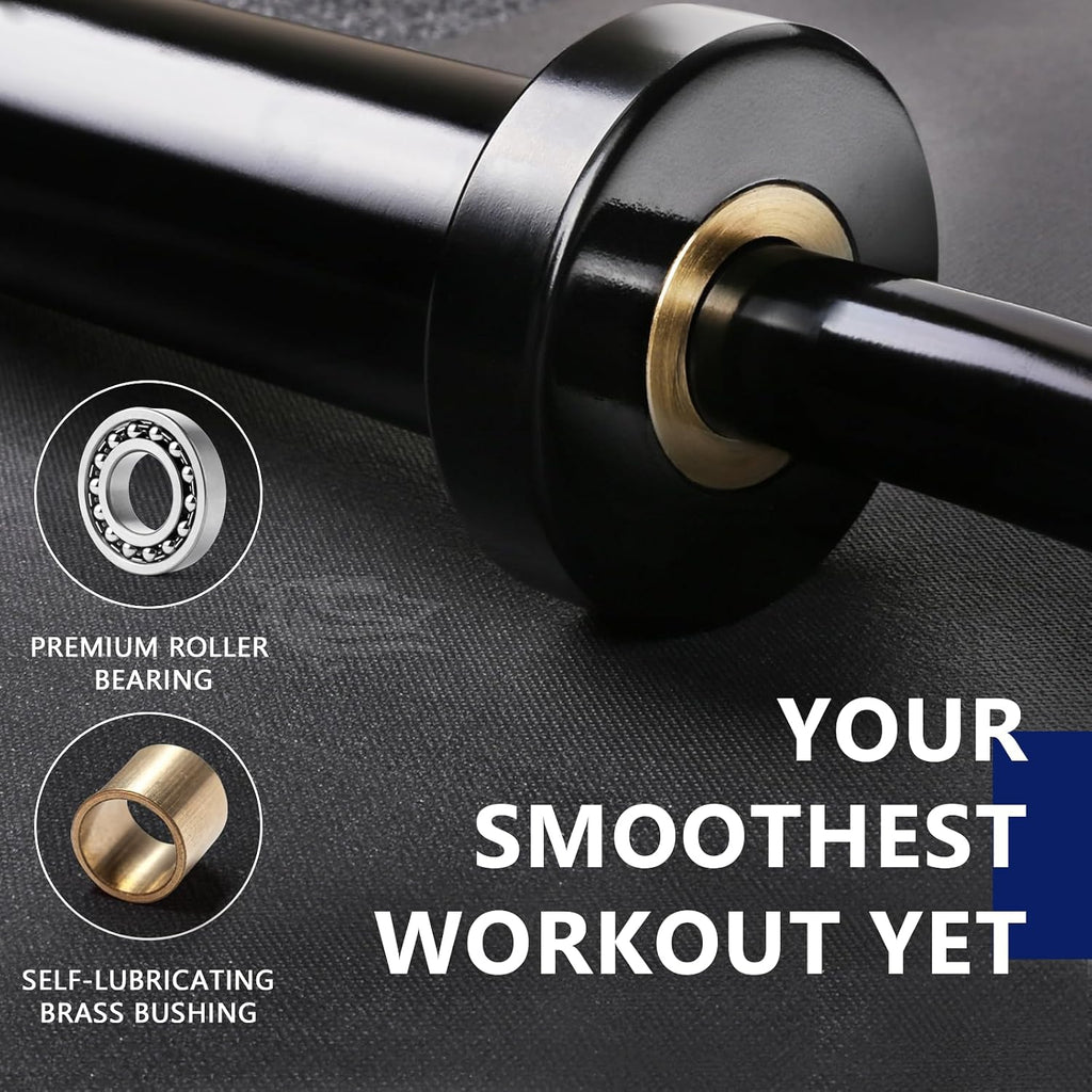 LIONSCOOL EZ Curl Bar Weight Set, 2 Inch Easy Curl Barbell with Weight Plates for Strength Training, Olympic Weightlifting, Squats, Curls, Deadlifts, Presses, Hip Thrusts, 350lbs/700lbs Weight Capacity