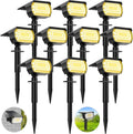 ALEjon Solar Landscape Spotlights Outdoor, 57 Led Solar Lights, 3 Modes Solar Spot Lights, IP65 Waterproof Solar Powered Garden Yard Light, 10 Pack for Outside Patio Pathway Pool (Warm White)