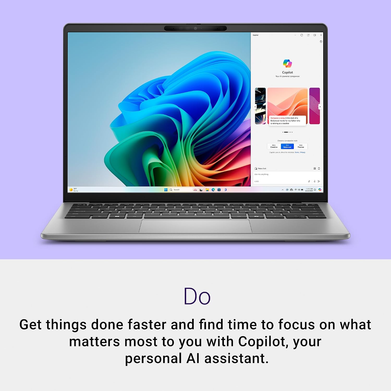Inspiron 14 5441 Laptop - 14-inch FHD+ (1920x1200) 16:10 Display, Snapdragon X Processor X1-26-100, Qualcomm Adreno GPU, 16GB RAM, 512GB SSD, FHD RGB Camera, Windows 11 Home, Copilot+ PC - Titan Grey