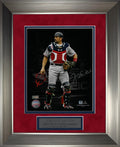 Jason Varitek Autograph 8x10 Photo - Red, White, and Spotlight - Boston Red Sox - Framed 13x16 - New England Picture Authentication - Autographed MLB Photos