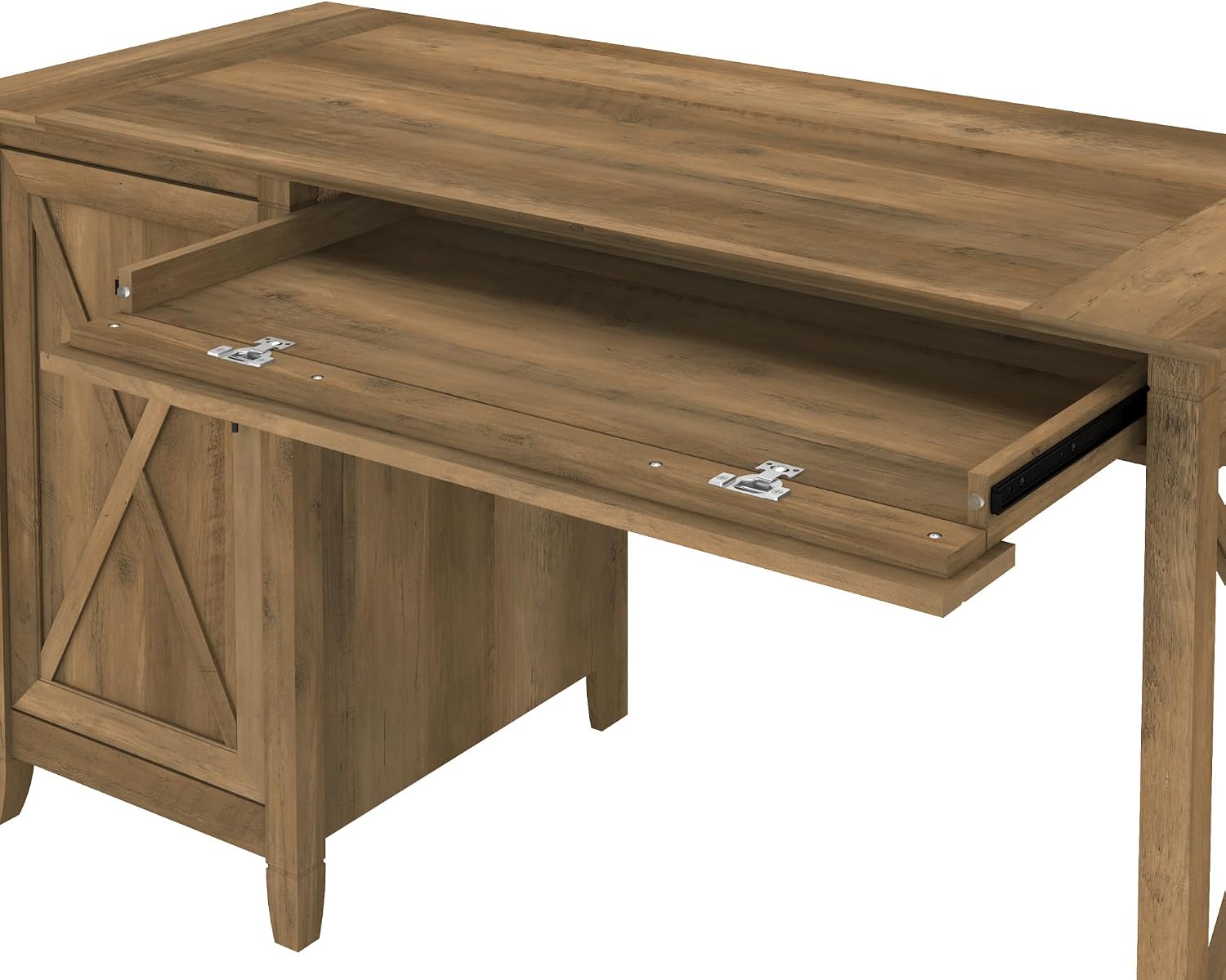 Bush Home Key West Computer Desk with Storage | Farmhouse PC Table for Home Office in Reclaimed Pine | 54W x 24D