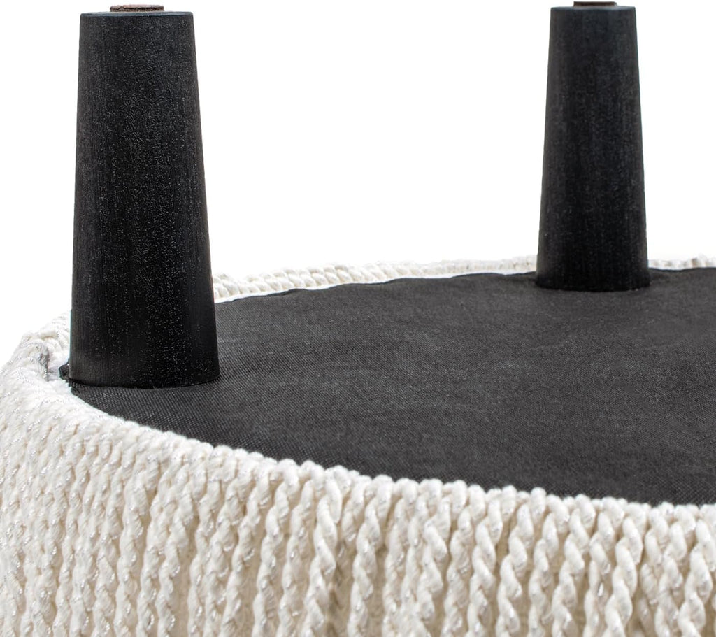 Jennifer Taylor Home Yolanda 24' Round Upholstered Accent Ottoman in Almond White Chenille