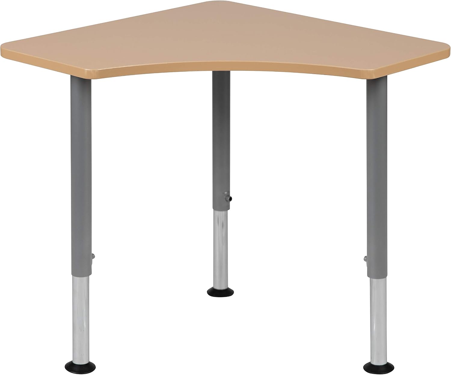 Flash Furniture Triangular Natural Collaborative Student Desk (Adjustable from 22.3' to 34') - Home and Classroom