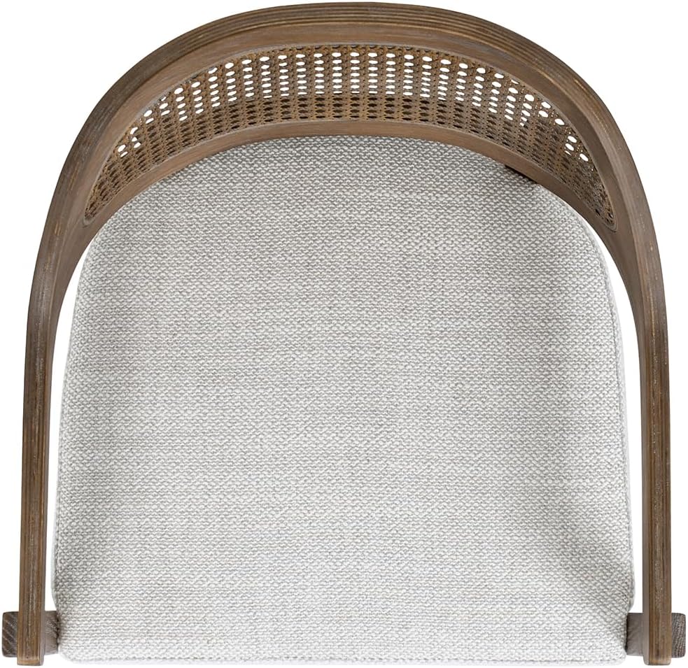 Jennifer Taylor Home Americana Mid-Century Modern 26' Cane Back Counter Stool, Two-Tone Neutral Gray Polyester Wool Blend