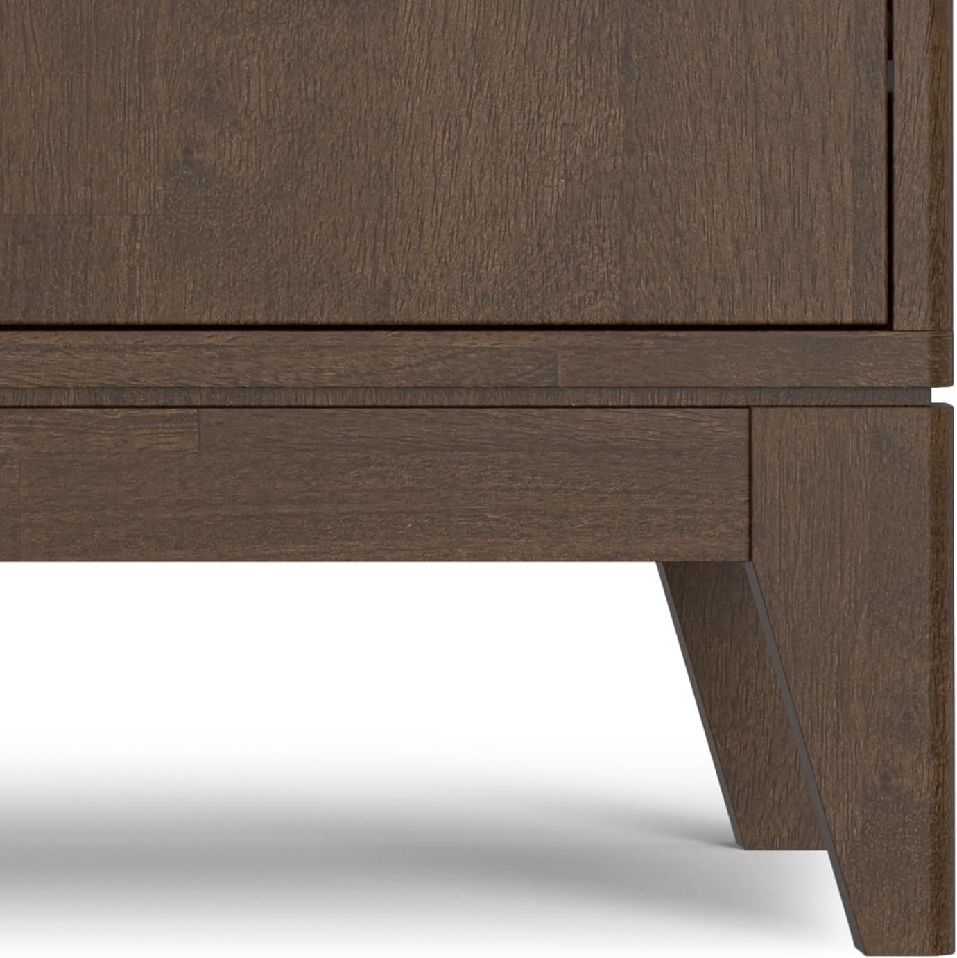 SIMPLIHOME Harper Storage Cabinet - 40 inch Wide Solid Wood Medium Storage Cabinet in Walnut Brown, Mid-Century Modern Cupboard for Entryway or Dining Room with Drawers, Tapered Legs, and Shelves