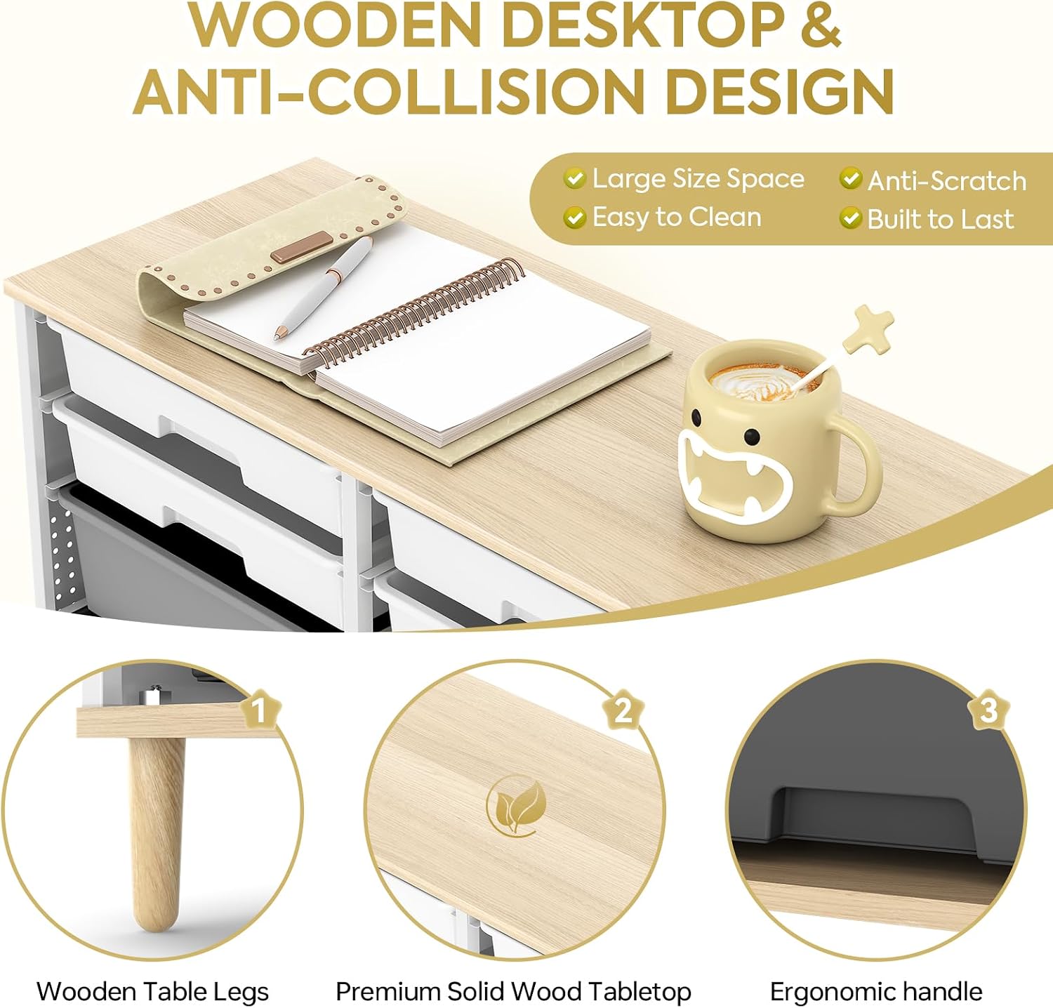 12 Drawers Storage Cabinet with Wooden Top and Plastic Bins, Toy Storage Organizer Toy Shelf Storage Chest Cubby Organizer for Home, Office, Playroom, Classroom & Craft Room Storage (Gradient Grey)