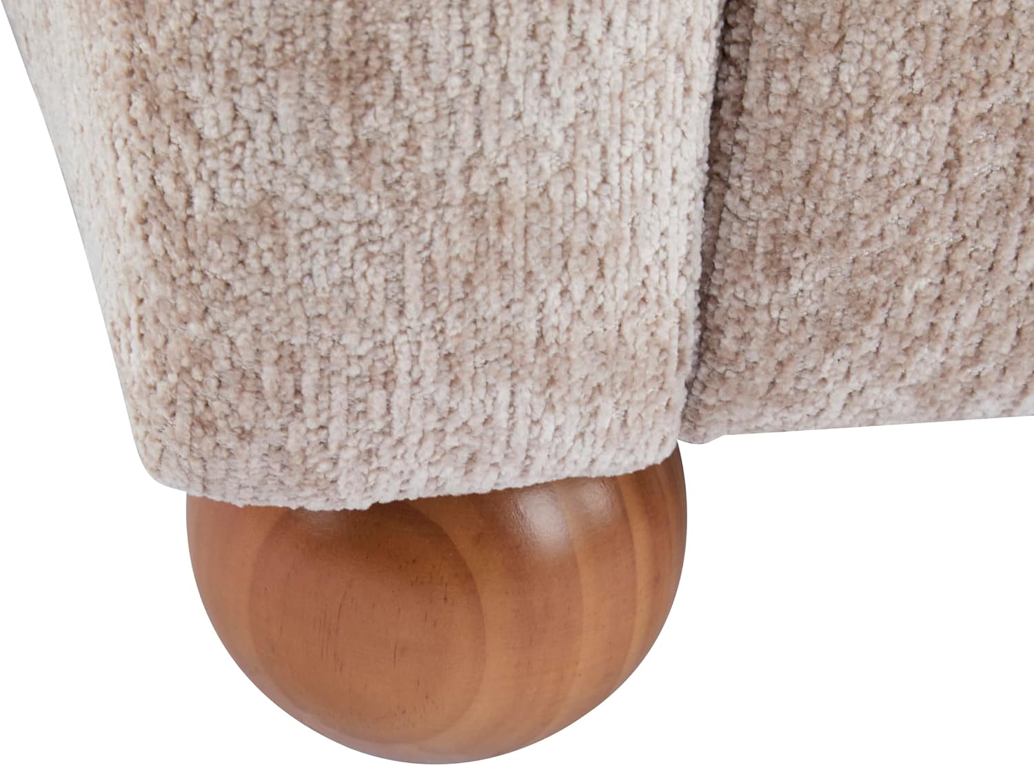 Christopher Knight Home Lindy Wingback Accent Chair, Upholstered Armchair with Rounded Wooden Legs, Curved Backrest Single Sofa, Soft Cushion Seating, Comfy Lounge Chair for Living Room, Beige Brown