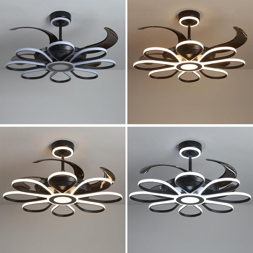 48' Ceiling Fans with Lights and Remote Control 3000-6000K Brightness Dimming Modern LED Ceiling Fans Reversible 6 Wind Speeds Fans lamp for Bedroom, Living Room Kids Room