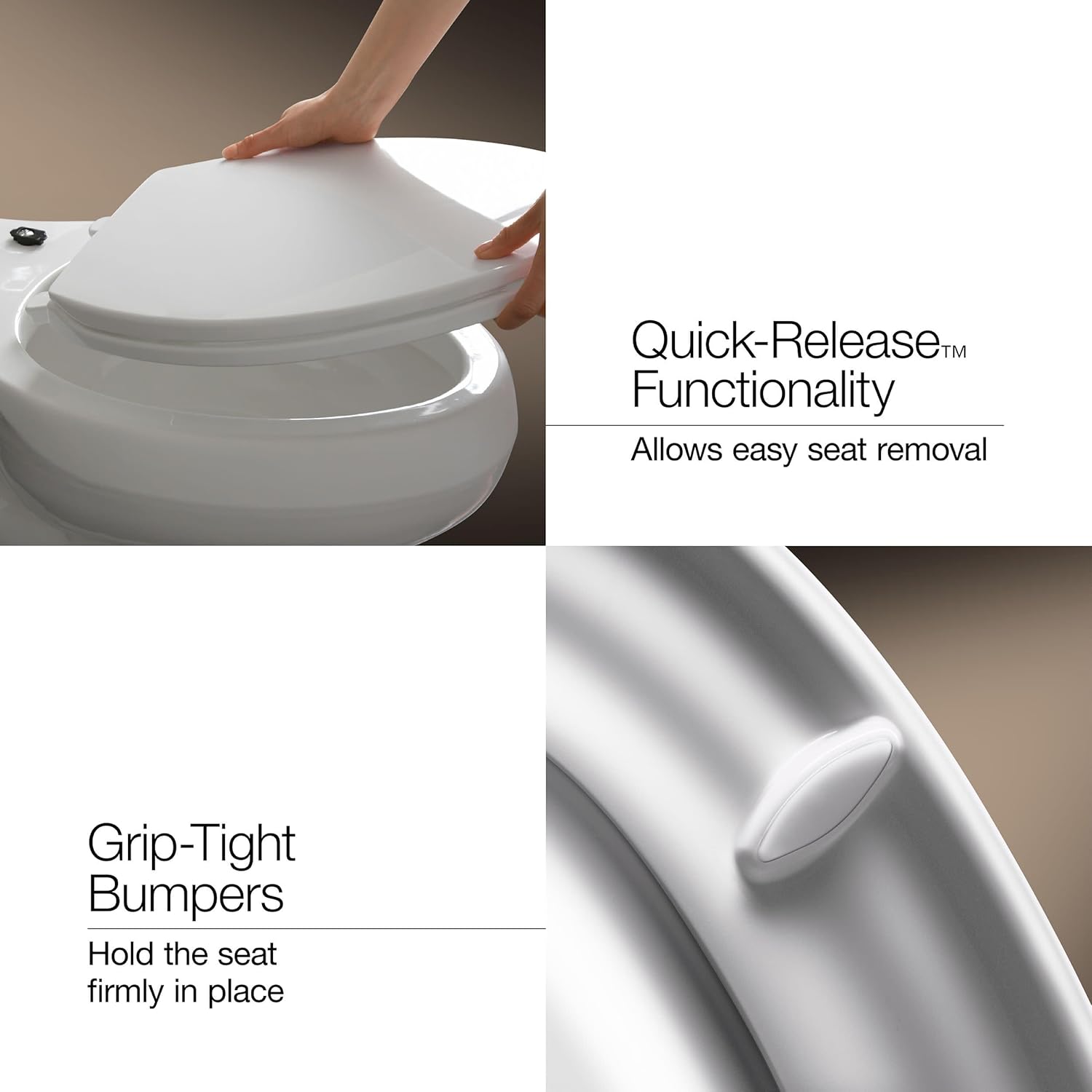 KOHLER CACHET® Nightlight Soft Close Toilet Seat Elongated, ReadyLatch®, Grip-Tight Hardware, Dune