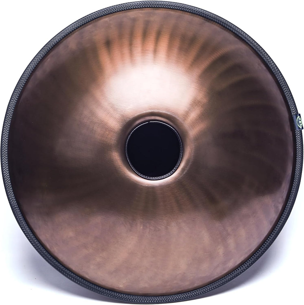 'SINGOFIRE' New Upgrade Advanced Handpan Drum, Ember Steel Handpan, 10-Notes with Bag, 22-Inch 440Hz D Minor Kurd, Telescopic Drum Stand, Copper Glow Pupil