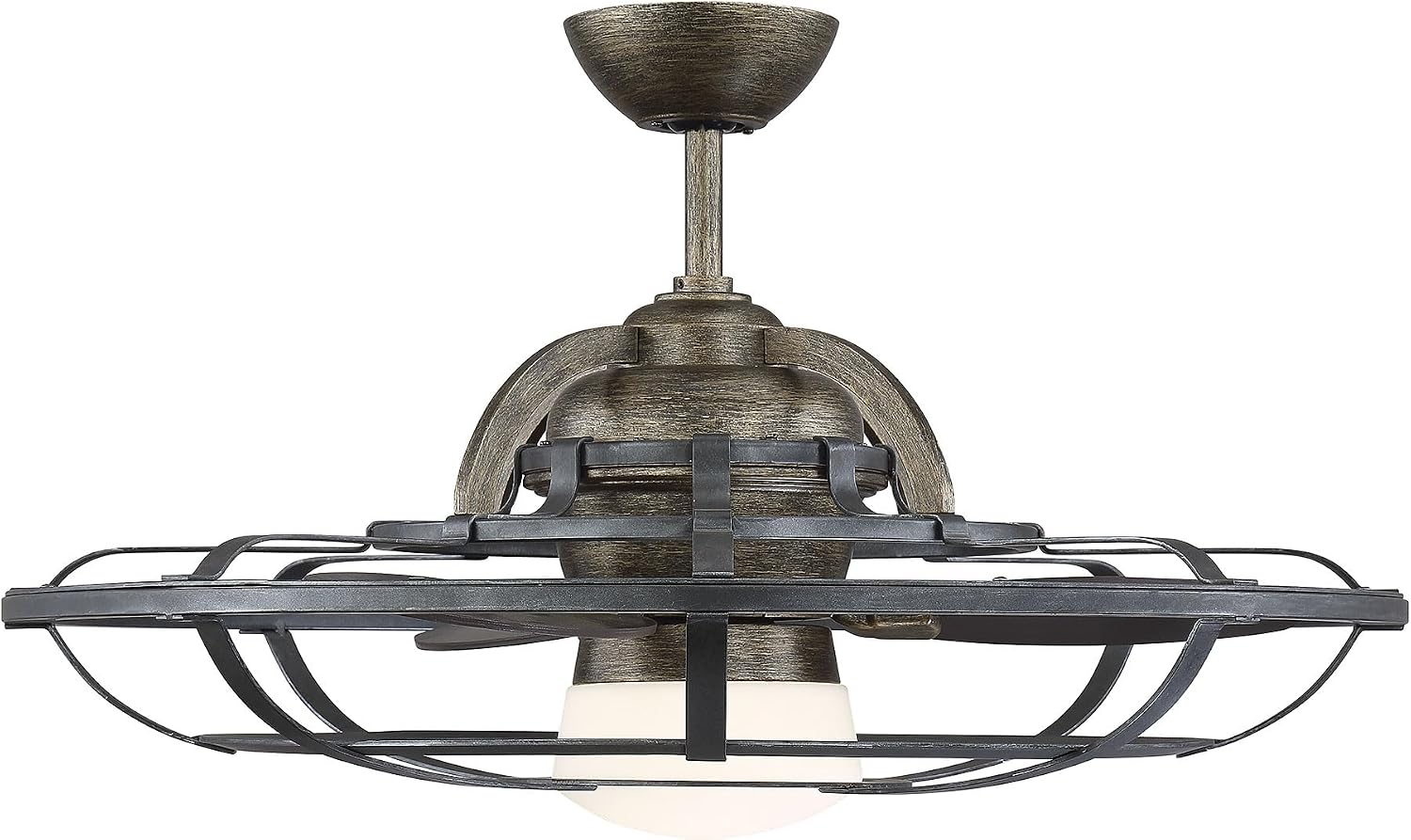 Savoy House 26-9536-FD-196 Alsace Industrial 30' Fandelier Ceiling Fan with Lights, Integrated LED Chandelier Fan with Remote Control, Reclaimed Wood