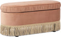 Jennifer Taylor Home Celeste 38' Oval Storage Bench Ottoman, Peach Orange Velvet