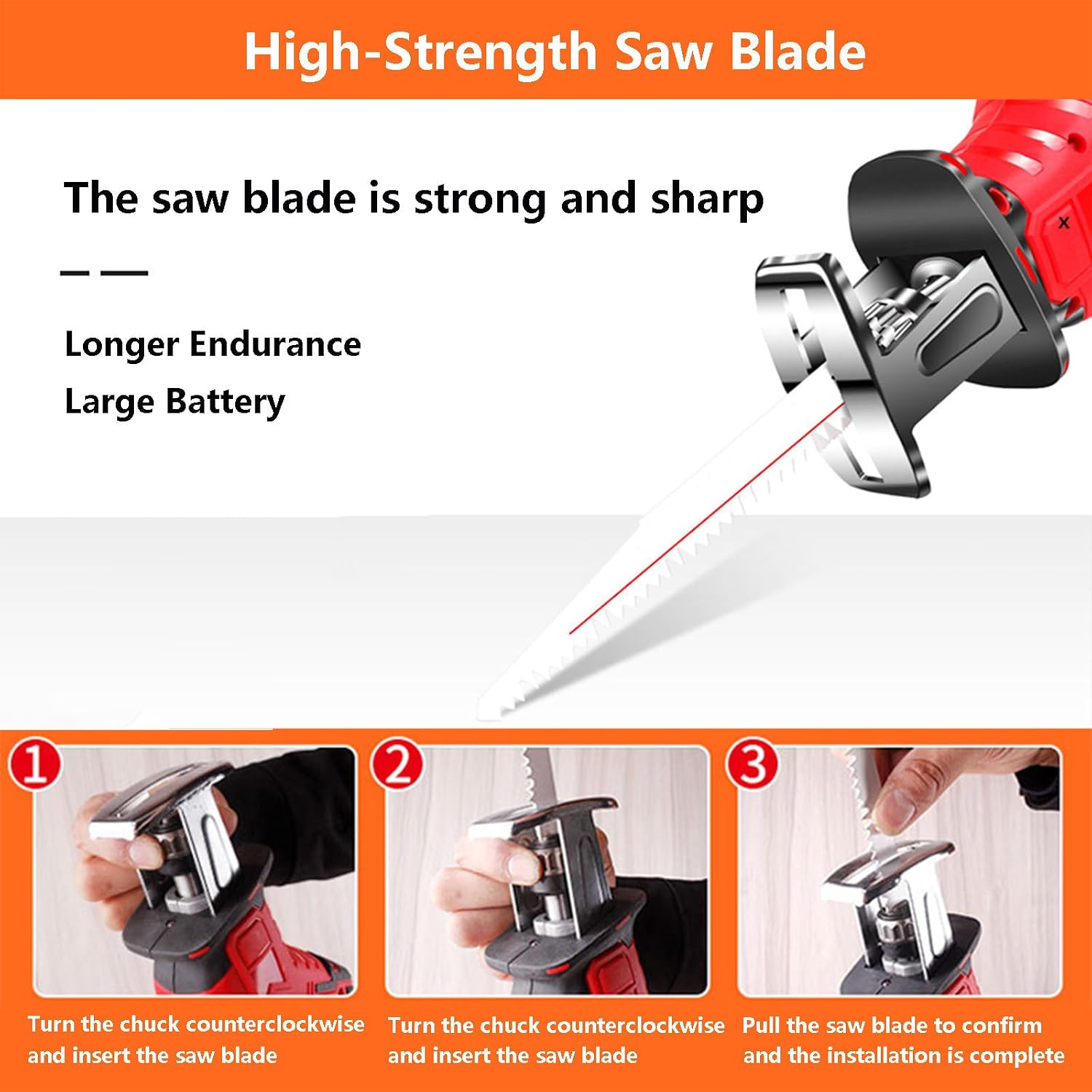 Electric Reciprocating Saws,Portable Battery-Powered Chainsaws,Electric Cordless Chainsaw with LED Lights,Outdoor Pruning Saw For Cutting Wood - With 12 Gloves,6AH