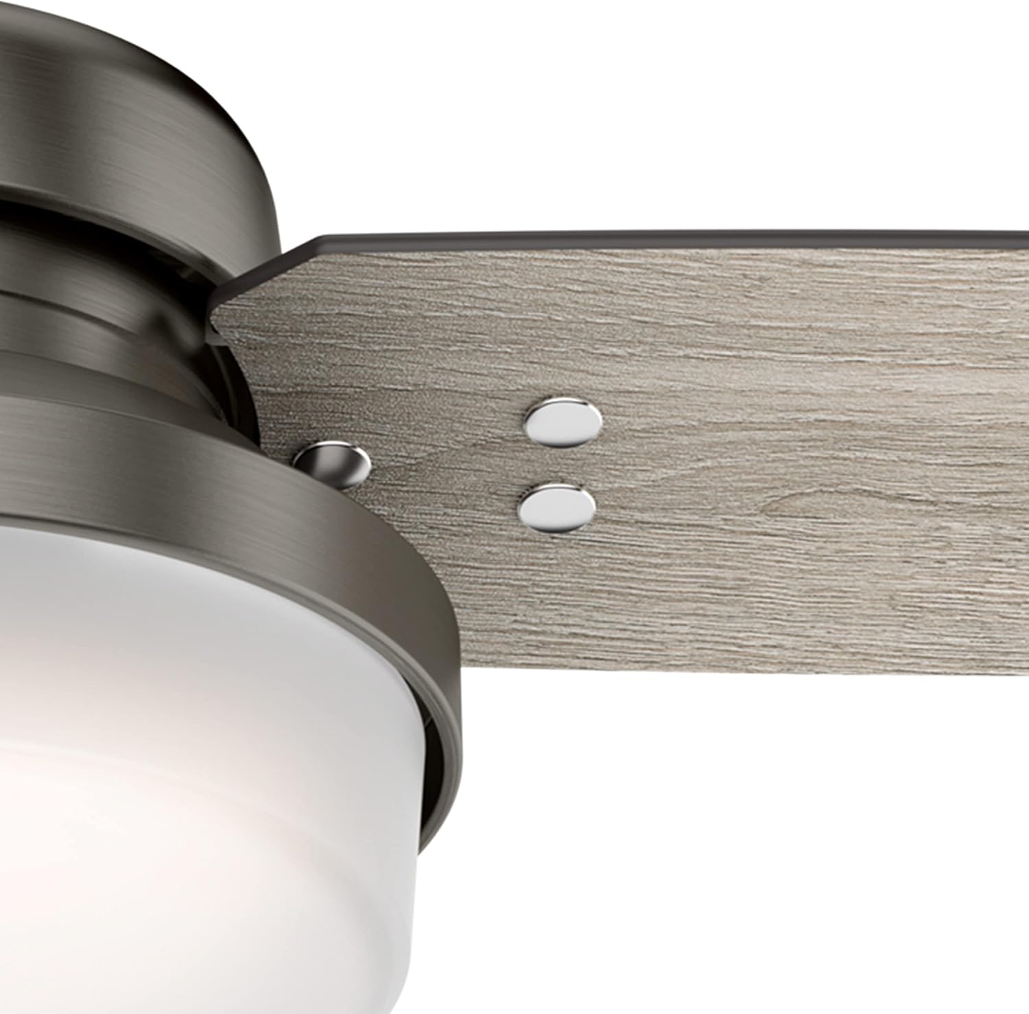 Hunter Fan 44 in Brushed Nickel Finish Indoor Ceiling Fan with Remote and LED Light, 3 Blades (Renewed)