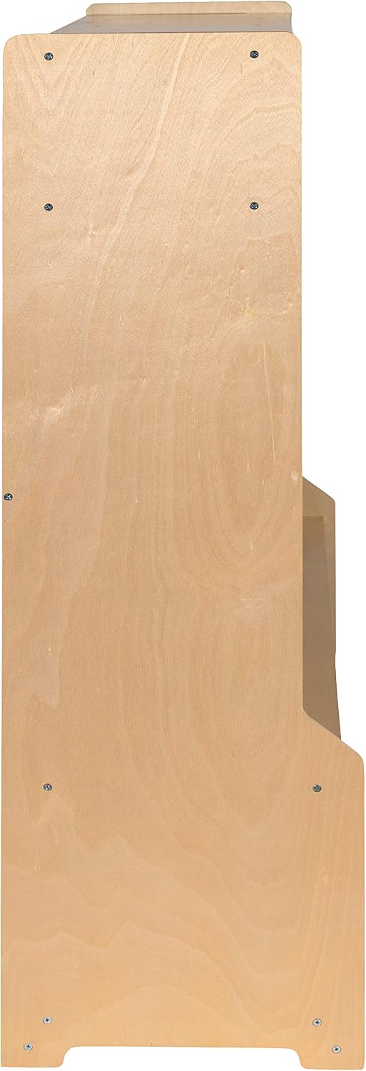 Flash Furniture Hercules Wooden 5-Section School Coat Locker with Bench, Cubbies, and Storage Hooks, Preschool Cubby Organizer, 48'H x 48'L, Natural