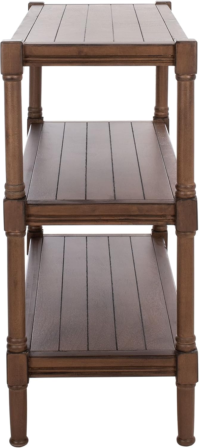 SAFAVIEH Home Collection Rafiki Brown 3-Shelf Console Table CNS5715C