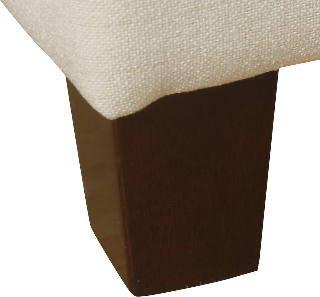 Homepop Home Decor | Tufted Ainsley Button Storage Ottoman Bench with Hinged Lid | Ottoman Bench with Storage for Living Room & Bedroom, Soft Cream, Textured Neutral