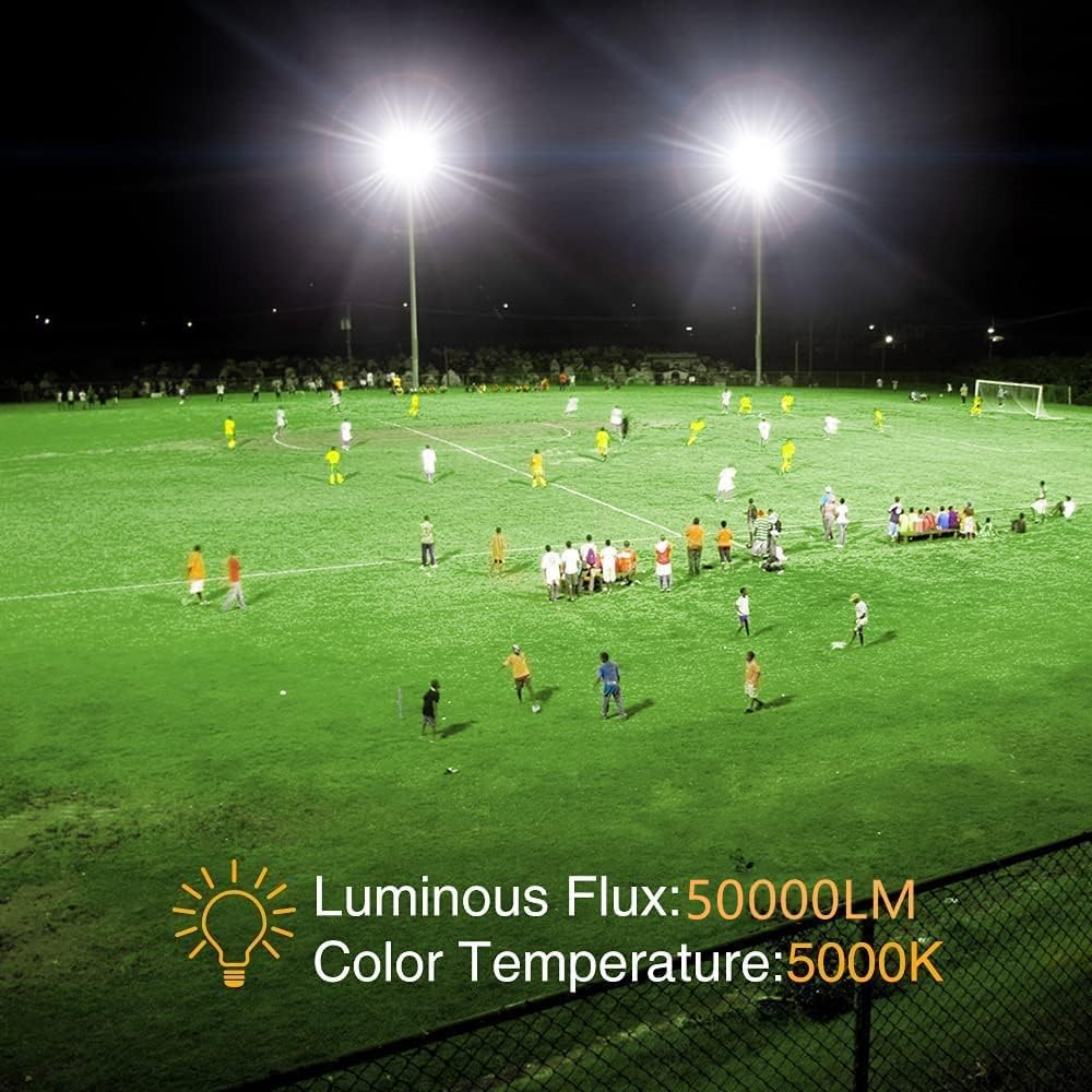 XYCN 2pack 400W LED Flood Lights Outdoor, 5000K Daylight White 50000LM Super Bright LED Arena Lights 100-277V IP66 Waterproof Commercial Lighting for Sports, Fields, Stadiums