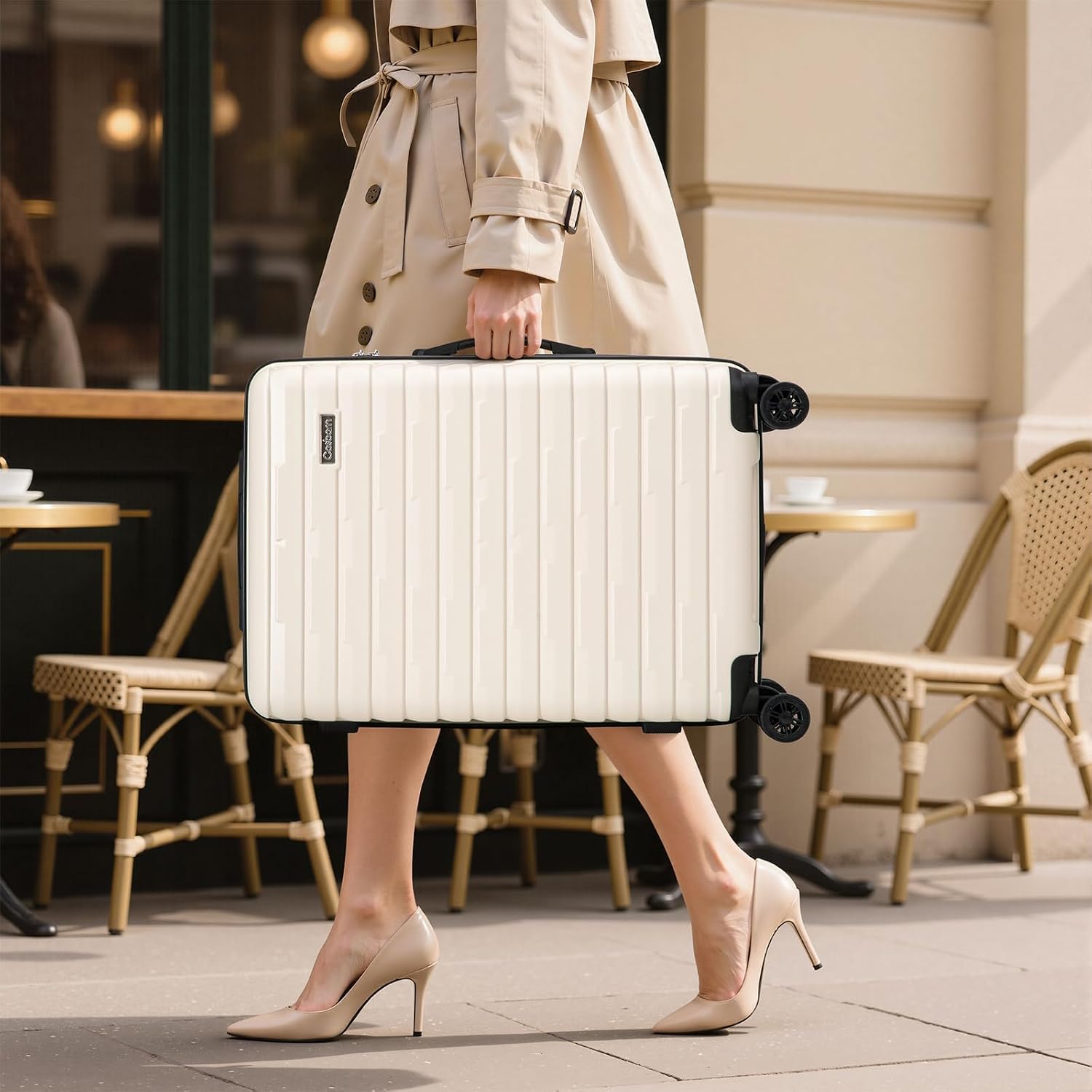 Cosbarn Luggage Sets 5 Piece Suitcases with Wheels, Suitcase Set ABS Hard Case Luggage with Spinner Wheels Durable Travel Luggage