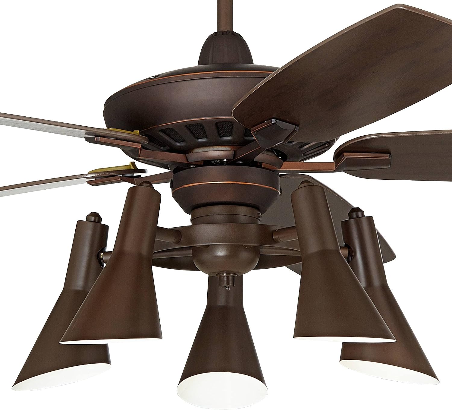 Casa Vieja 52' Journey Retro Indoor Ceiling Fan with Light Kit LED Dimmable Remote Control Oil Rubbed Bronze Adjustable 5-Light for House Bedroom Living Room Home Kitchen Family Dining Office